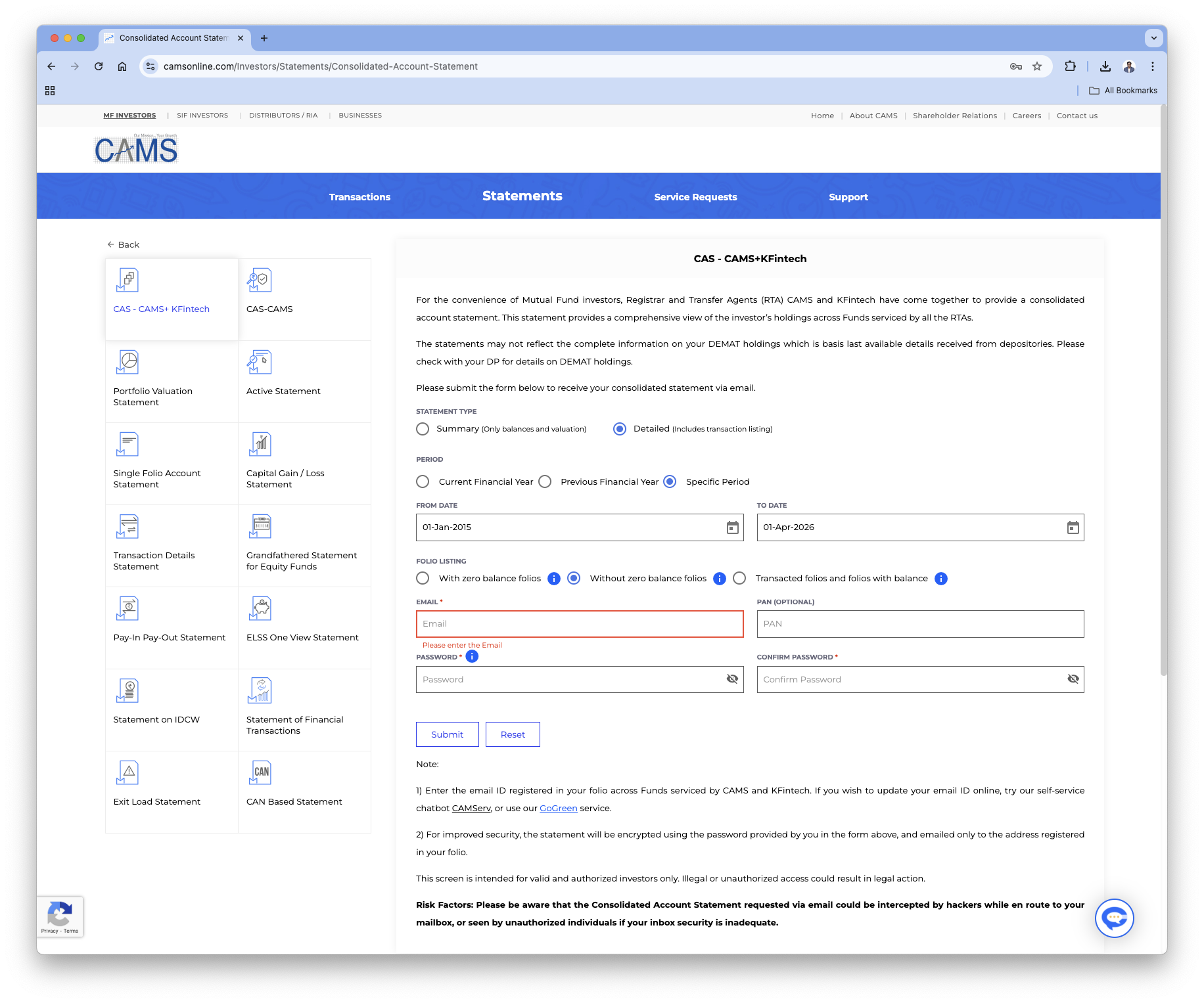 CAS upload walkthrough